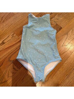 Minnow Girls Star Print One-Piece Swimsuit Size 5/6T Blue & White